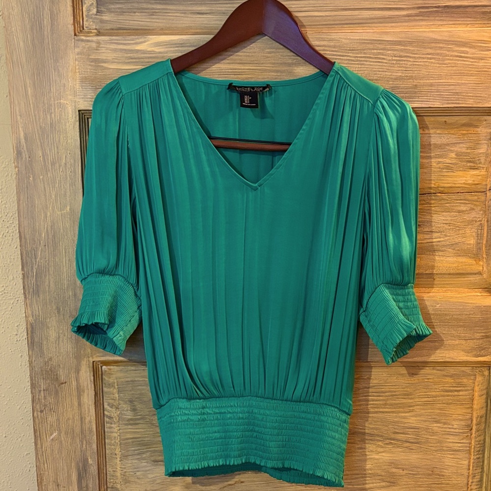 Rachel Zoe Emerald Puffy Sleeved Blouse